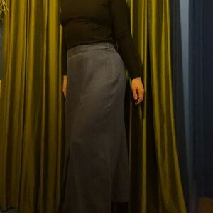 Blue Wool Maxi Skirt